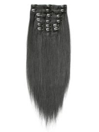 Hair extension - Clip on hair 50 cm - Farvekode #1B Naturlig sort